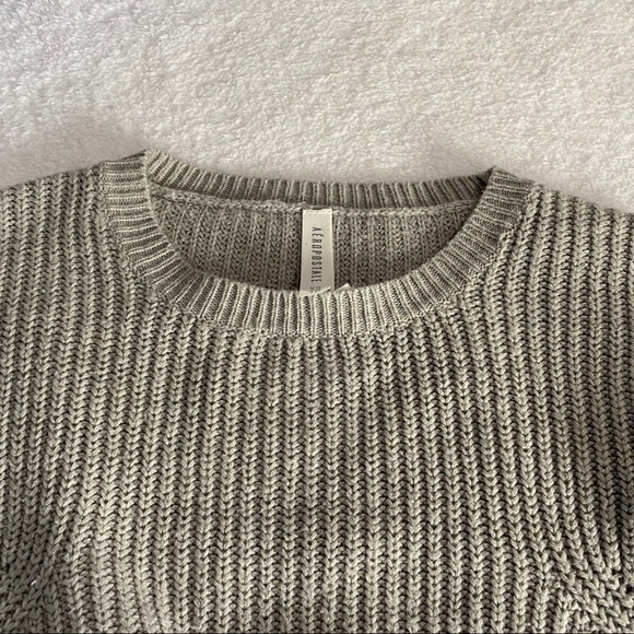 Aeropostale Knit Light Gray Long sleeves Women's Sweater - Size XS - Picture 6 of 12